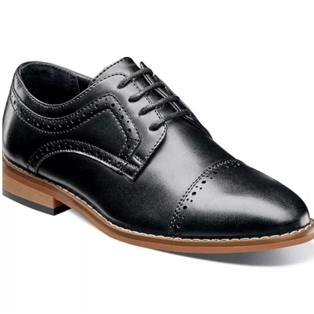 Stacy Adams Boys Dickinson black Dress Shoes size 7 new in the box